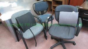 lot 164 image: 3 office chairs and floor protector as shown