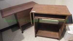 lot 161 image: Drop leaf utlity carts 2 count