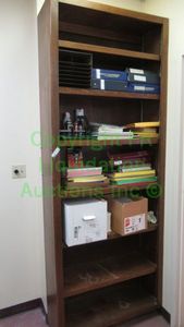 lot 158 image: Wood bookshelf, contents not included