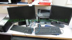 lot 155 image: Dell and HP computer hardware and printer as shown