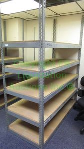 lot 145 image: Metal frame utility shelf unit 31 x 70 x 90