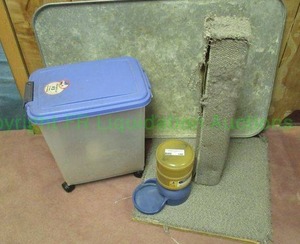 lot 140 image: La Bistro pet watering system, cat scratch pole and more as shown