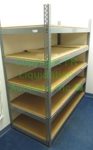 lot 134 image: Metal frame utlity shelf unit, 31 x 70 x 72
