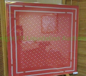 lot 129 image: Vintage Gucci silk scarf framed 33 x 33