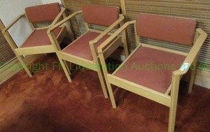 lot 124 image: Vintage Kimball danish style accent chairs, solid oak. Bid is times the quantity