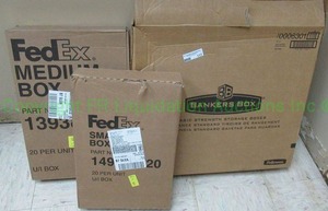 lot 117 image: FedEx medium and small shipping boxes plus