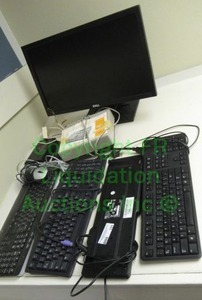 lot 101 image: Dell monitor and keyboards plus a retro Duofone answering machine