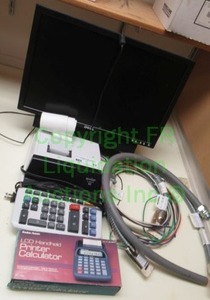 lot 83 image: Dell monitor, Sharp and Radio shack printer calculators plus