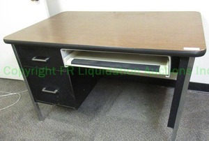 lot 59 image: Laminate top metal base student desk