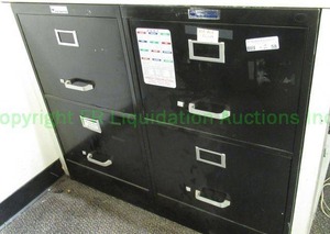 lot 58 image: Metal file cabinets as shown, two count