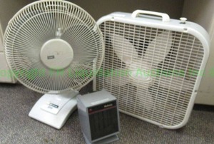 lot 56 image: SMC, Lasko fans and Holmes space heater
