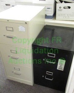 lot 54 image: Metal file cabinets as shown, two count