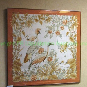 lot 1 image: Vintage Gucci silk scarf framed 33 x 33
