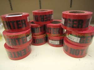 lot 5 image: Do Not Enter red safety tape rolls, unopened