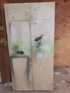 lot 33 image: Custom built wood utility cabinet