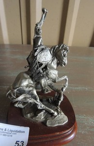 lot 53 image: CHILMARK FINE PEWTER ART SCULPTURE SIOUX WAR CRY 1980 MICHAEL BOYETT 1980 6x4