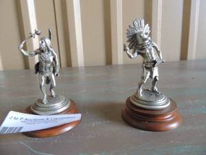 lot 56 image: Kachina face Indian Pollard 102586 USA fine pewter 4x2   Lady Indian Pollard 81 3x2