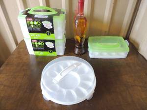 lot 78 image: 2 new packs of egg carriers 2 used packs of egg carriers and season oil