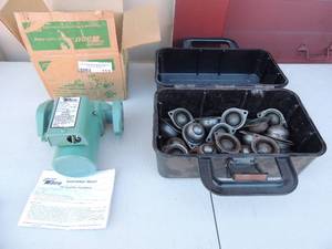 lot 113 image: Taco 007-F5 Cast Iron Circulator PUMP , 125 HP  in original box    & wheel casters 20  in box
