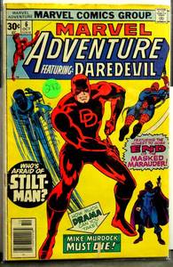 lot 282 image: VINTAGE OCT 1976 - MARVEL ADVENTURE FEATURING DAREDEVIL # 6 VERY GOOD MARVEL COMICS