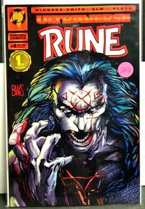 lot 296 image: 1994 Malibu Comics Rune # 4 Ultraverse 1st Birthday - NMMT
