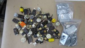 lot 219 image: Large Lot of Electrical Plugs, Sockets, Plates & Covers. About 100 Pieces