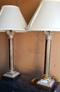lot 41 image: Pair of Eccelsior Column Table Lamps