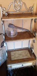 lot 33 image: Kitchen Buffet Bakers Rack, Metal Frame and Wooden Shelves and Drawer