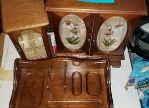 lot 76 image: Various Jewelry Boxes Includes Painted Glass double door type and Powell Glass Box