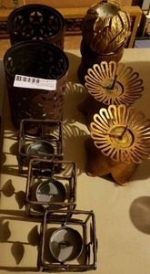 lot 117 image: Various Metal Candle Holders as shown
