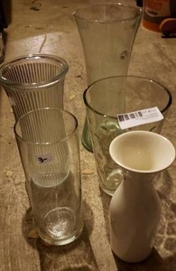 lot 113 image: Various Vases Ranging from 12 to 14 Tall (14 is Hand Blown from Mexico)