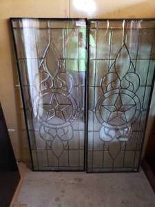 lot 18 image: Glass Door Inserts (2 Total)