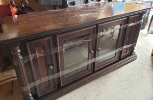 lot 1 image: Beautiful Wood Buffet Table  (30x 64x30 Approx.)