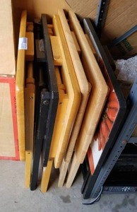 lot 44 image: Wooden TV Trays (3 Pairs, 6 Total)
