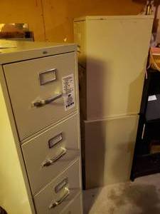 lot 108 image: Hon 4-Drawer File Cabinet and 2 SteelWorks Locking 2-Drawer Cabinets