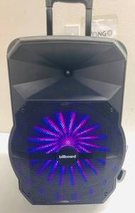 lot 1 image: Billboard 12 Party Speaker Bluetooth Wireless Battery Powered (Tested and Working Includes Power Adapter)