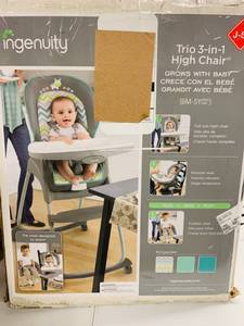 lot 2 image: Ingenuity Trio 3-in-1 Baby High Chair in Box