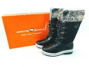 lot 11 image: Arctic Shield Womens Melissa Warm Waterproof Insulated Fur Collar Boots Size 7 (NEW)