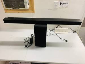 lot 32 image: LG SL7Y Soundbar 3.1 Channel w Wireless Sub (Tested and Working - Includes Power Cables - No Remote)