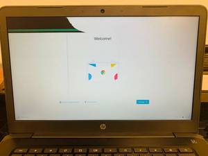 lot 50 image: HP Chromebook 32GB eMMC 4GB RAM 14-db0020nr (Tested and Working But has Damage LCD, includes power cable)