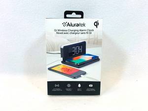 lot 52 image: Aluratek Clock Qi Wireless Charger w USB Ports