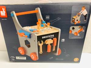 lot 74 image: Kids Toy Tool Cart janod Brico Kids in box