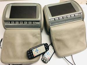 lot 153 image: DVD Player Headrests Gray w Remote