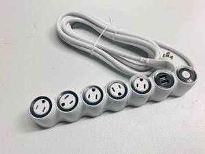 lot 155 image: 360 Electrical - PowerCurve 5-Outlet2-USB Surge Protector Strip - White