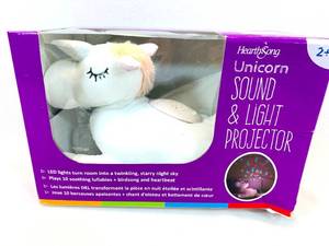 lot 163 image: HearthSong Unicorn Sound and Light Projector - Girls Pillow