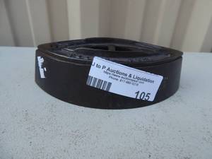 lot 105 image: Cast iron no handle has 1 loop marked Mrs. Potts sadiron 6x3x2