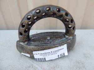 lot 158 image: Cast iron with handle marked Philadelphia #12 Pat .October 1 1907 other markings unreadable 5x2x4