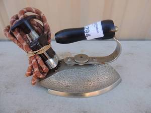 lot 294 image: Metal Iron with handle and outlet cord no markings