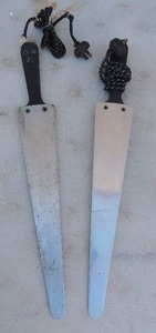lot 299 image: Set of 2 iron wands with outlet cords no marking