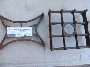 lot 481 image: lot of 2 cast iron stands one marked TCCO